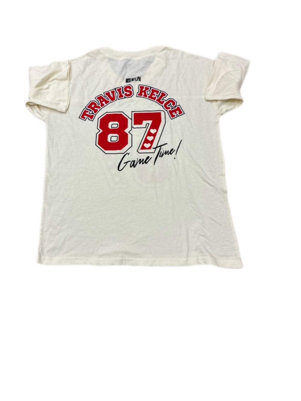 NFL Travis Kelce White Tee with Red Graphic 87